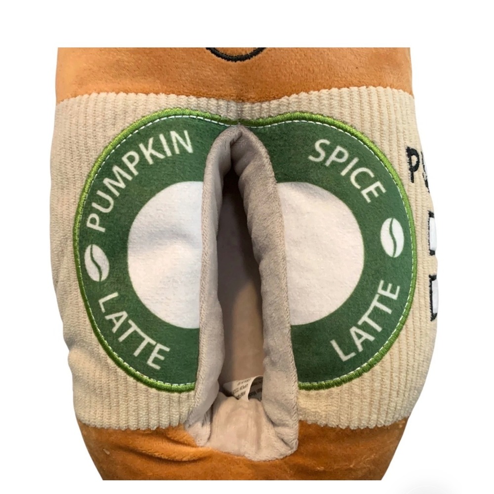 Feetmoji Pumpkin Spice Latte Plush Slippers Womens 9-10 Coffee - Picture 6 of 7